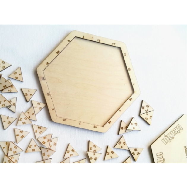 Koka puzle bērniem un pieaugušajiem  “Skaitļu trijstūri” , Solid Wood Gifts 0