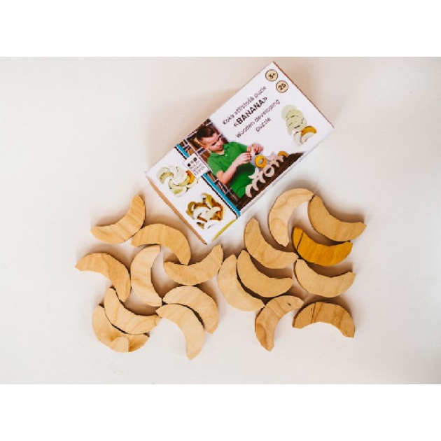 Koka spēle - Attīstošā puzle “Banana” , Solid Wood Gifts