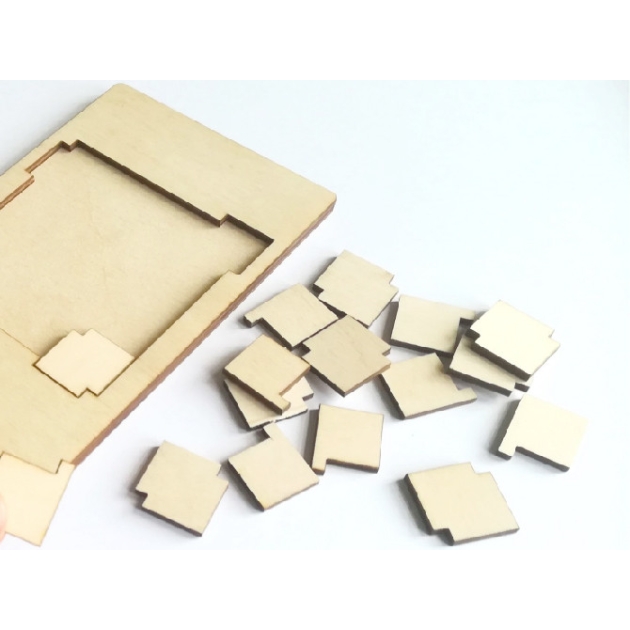 Mazā koka puzle – prāta mežģis “Kvadrāti” ,  Solid Wood Gifts 0