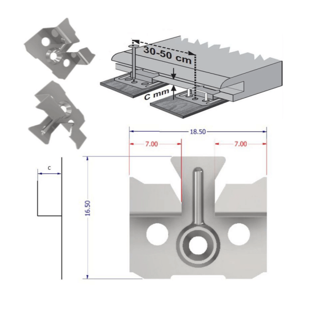 Sezamstyl stiprinošās skavas, 4mm 200gab 033132 0