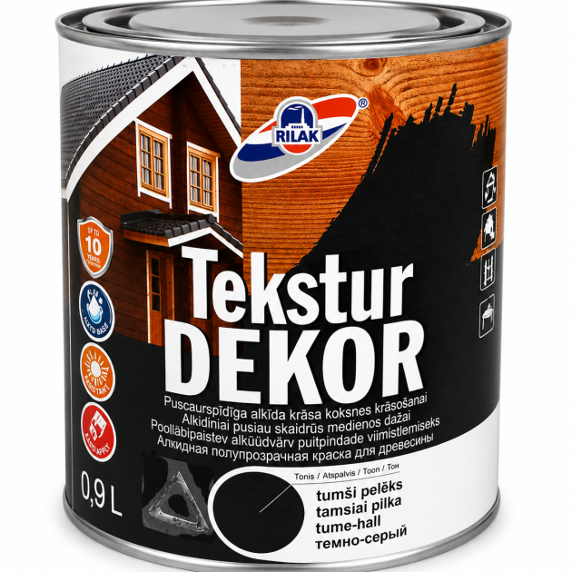 Krāsa, PGIII tumši pelēks, 0,9l, Koka virsmai