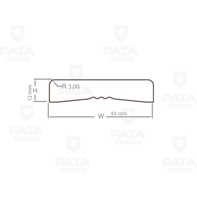 Līste, Priede, 12 x 44 x 2200, A, gruntēta, KD10%, durvju apmale 0